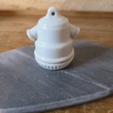 Ancienne douille en porcelaine blanche à baïonnette B22 avec anneau vintage loft