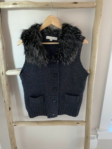 Loft faux fur collared vest