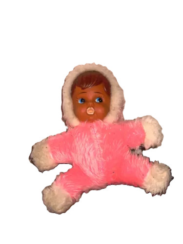 Peluche rose poupon noir