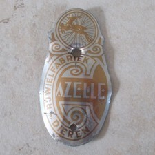 Antique GAZELLE Brown Netherlands Bicycle Head Badge vintage Bike vtg old
