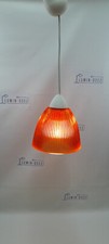 1 SUSPENSION / LUSTRE VERRE PRISMATIQUE ORANGE GLOBE