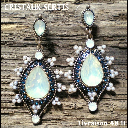 Boucles oreille perles nacre - d'oreille,