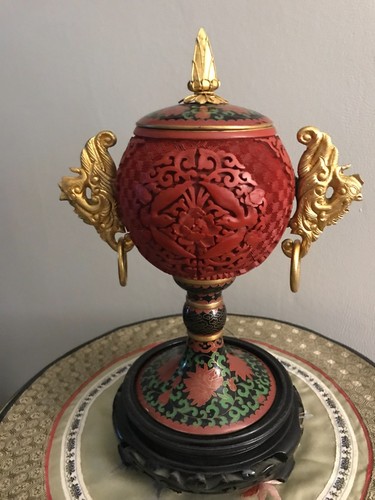 Cloisonne potiche vase bronze - cloisonne,
