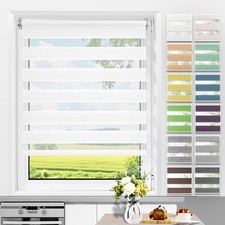 Store Enrouleur Fenêtre Jour Nuit Sans Perçage Avec Clips 50cm x 150 cm Blanc