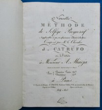 GIOSEFFO CATRUFO PARTITION LIVRE MÉTHODE * SOLFÈGE PROGRESSIF PACINI 1820 PART 1