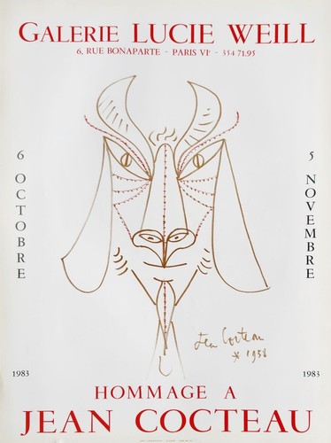 Jean cocteau affiche galerie - cocteau,