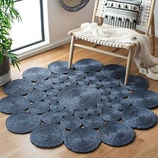 Tapis rond style jute naturel