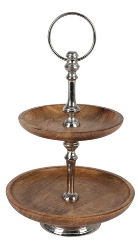 Holz etagere stufig - 2-stufig, plat