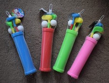 Pour ENFANTS Jouets en PLASTIQUE Golf Set 3 Quilles Sac Boule Bleu ou Rouge