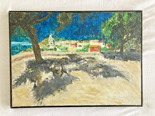 PEINTURE HUILE SUR TOILE/ PAYSAGE DE PROVENCE