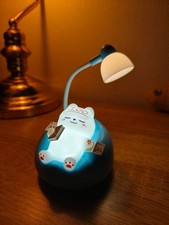 Veilleuse petit chat gamer bleu - tactile "tap" - chevet décoration - Neuve