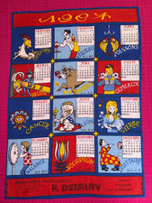 Torchon ancien calendrier 1987