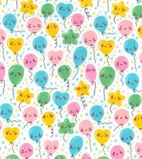 Tissu En Polycoton Imprimé - BALLONS JOYEUX
