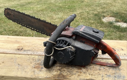 Vintage lombard chainsaw with - chainsaw,