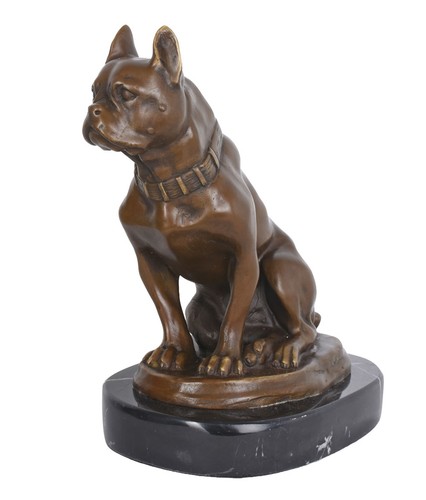 Sculpture bronze bouledogue - sculpture, en