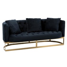 Canapé 2 Places Velours "Wilson" 180cm Anthracite