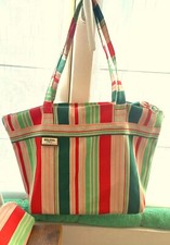 SAC "HELENA Créations" -LINGE BASQUE- SAC FOURRE TOUT en TOILE + sa POCHETTE