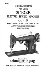 Singer Sewing Machine Manual 66-18 Book c1945 DPT