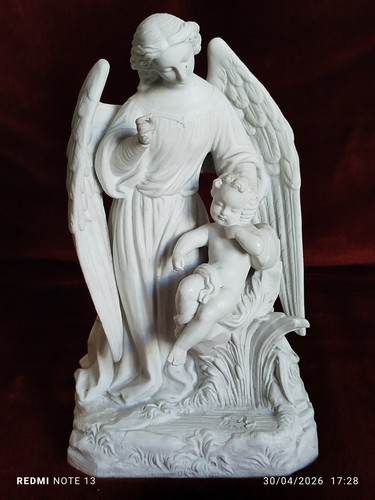 Statue ange gardien enfant - et,