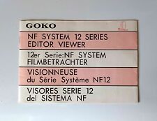 *** NOTICE D'EMPLOI POUR VISIONNEUSE SUPER 8MM GOKO NF SYSTEM 12 SERIES ***