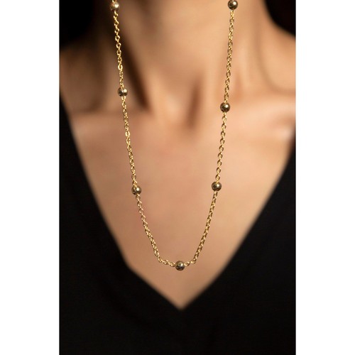 Collier fine chaîne billes - collier, &