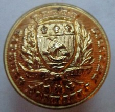 Bouton bombé en métal doré : Sapeurs Pompiers de Paris au blason couronné 21 mm