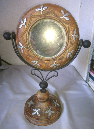 Ancien beau miroir - miroir, pied