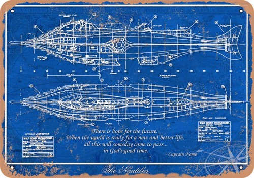Enseigne métal nautilus 1954 - enseigne,