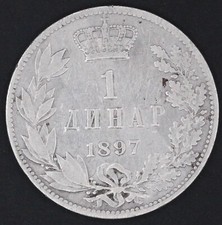 SERBIE 1 DINAR 1897 ARGENT