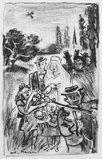 MARIAGE Andre Planson LITHOGRAPHIE Musique Maries XX°