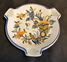 Petit Cendrier en Faïence décor Vieux Rouen Corne D'abondance, Geo Martel