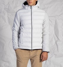 Doudoune homme en duvet avec capuche et manches en laine