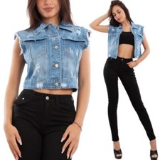 Gilet Femme Jeans Veste Denim