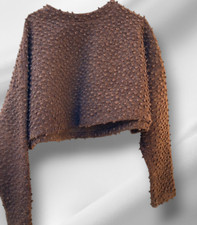 Lilith...Ravissant Pull Court à Bouclettes Châtaigne Création Lily Bareth France