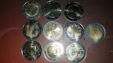 Lot 10 pièces de 2 commémoratives Luxembourg Pays-Bas France Portugal UNC