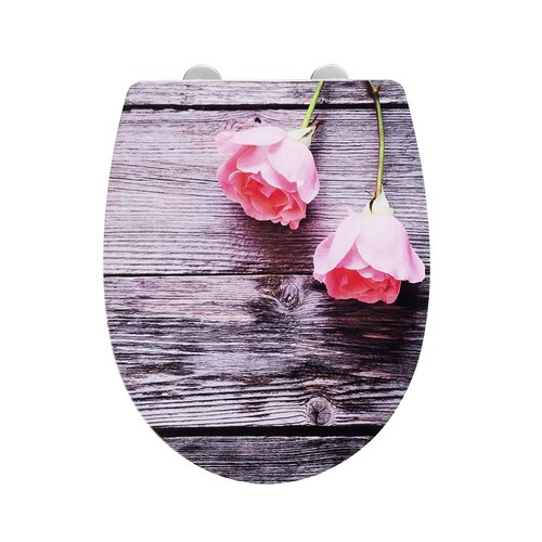 Abattant rose sur - wc, bois