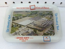 Vintage Ohio Art Company Metal Tray Bryan Ohio Etch A Sketch Factory