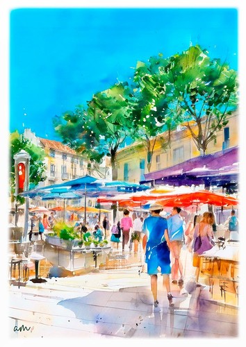 Tableau paysage de - -,