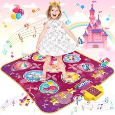 Tapis De Danse Musique Électronique LED Pour Enfants 90x90cm À 9 Touches Rose