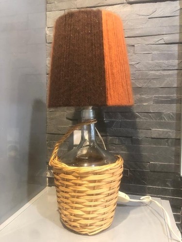 Lampe dame jeanne osier - jeanne, en