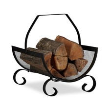 Porte-bûches de bois noir