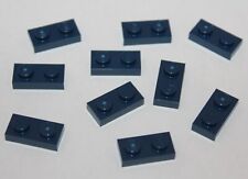 10 x Lego Dark Blue Plate 1x2