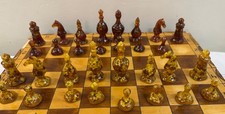 Coffret de jeux d'échec en bois et pièces style "Ambre"