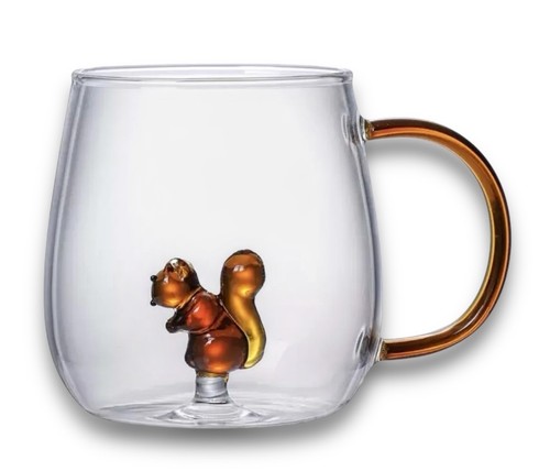 Tasse verre écureuil 3d - tasse,