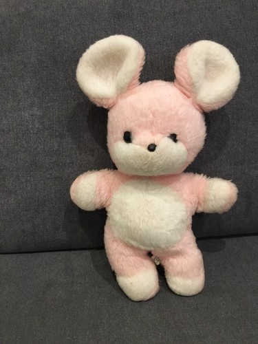 Ancienne peluche souris rose - souris,