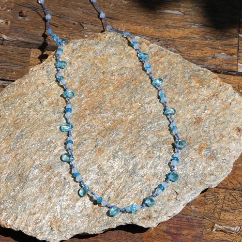 Collier apatite aigue - aigue, marine