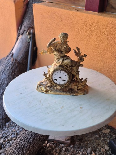 Horloge pendule bronze sujet - pendule,