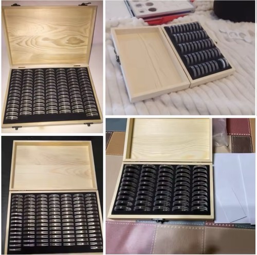 Boîte numismatique bois 50 - bois, +