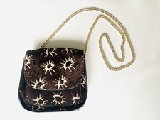 Sac chaîne en cuir façon