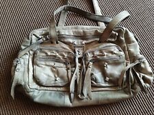 grand sac beige clouté multipoches en cuir marque PIECES